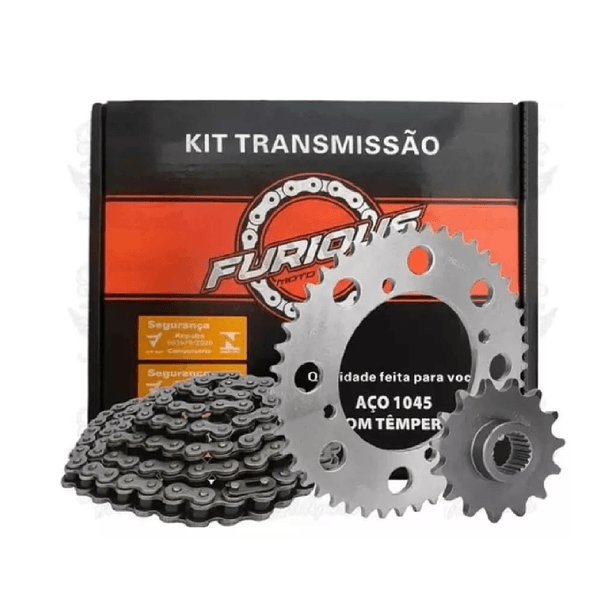 KIT RELAÇÃO (TRANSMISSÃO) FAN 125 DE 2014 EM DIANTE 