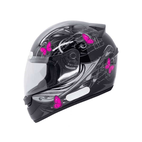 CAPACETE EBF NEW SPARK BORBOLETA PRETO / ROSA FOSCO