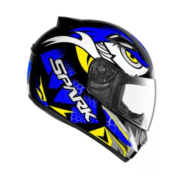 CAPACETE EBF NEW SPARK DRAGON AZUL / AMARELO BRILHANTE