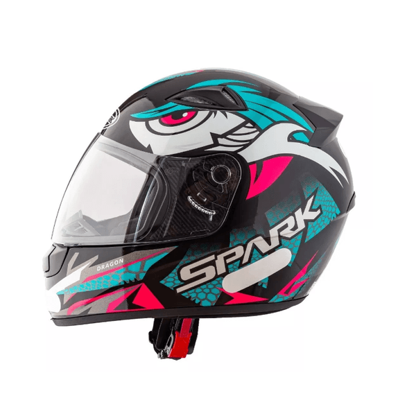 CAPACETE EBF NEW SPARK DRAGON AZUL TIFANNY BRILHANTE
