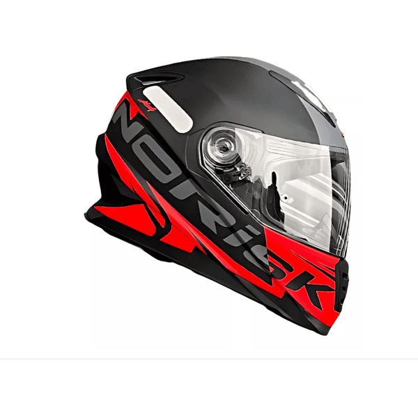 CAPACETE NORISK FF302 MANTY PRETO FOSCO/VERMELHO