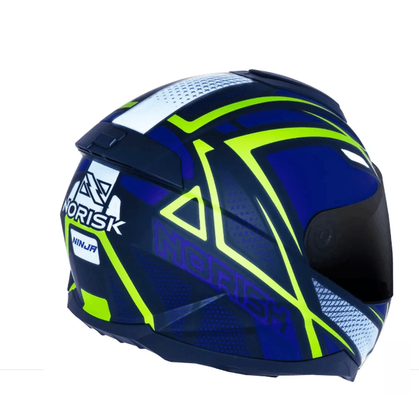 CAPACETE NORISK FF802 RAZOR NINJA AZUL E AMARELO 56 | PRESIDENTE MOTOS