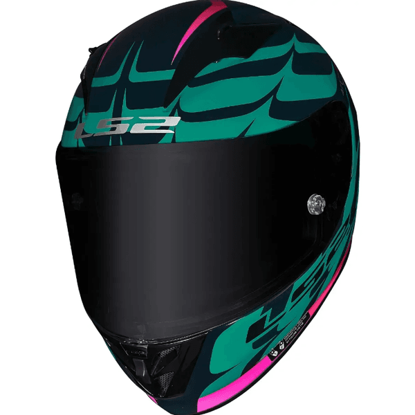 CAP ACETE LS2 ARROW R FLAMES AZUL E VERMELHO 