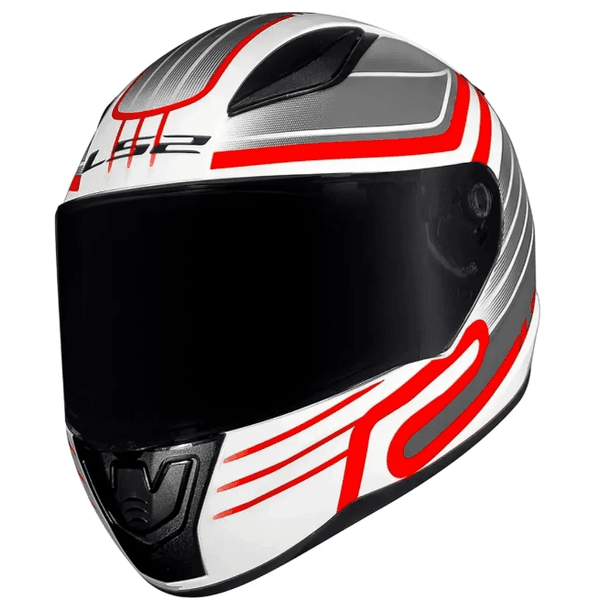 CAPACETE LS2 CIRCUIT BRANCO E VERMELHO
