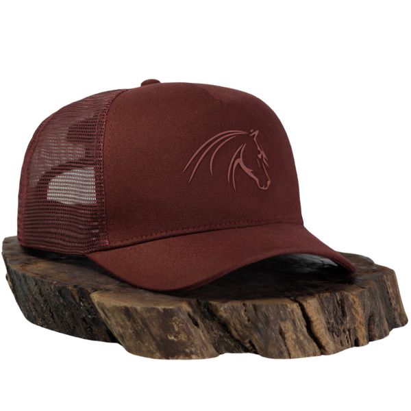 Boné Trucker Pr Cavalo Bordô