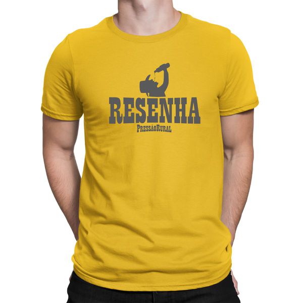 Camiseta Pressão Rural Amarela Resenha Cinza