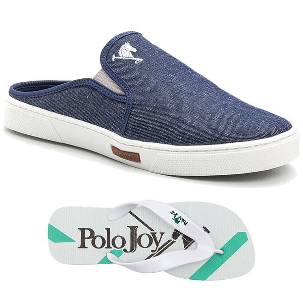 Kit Babuche Slip On Mule Polo Joy Com Chinelo Casual Jeans