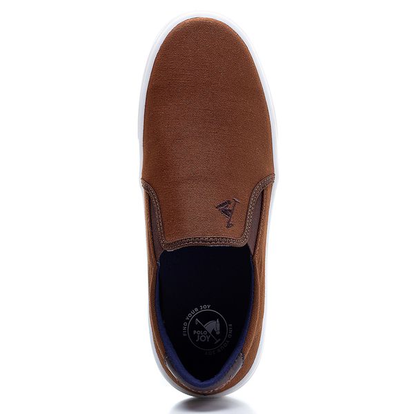 Kit T nis Iate Masculino Polo Joy Em Lona com Chinelo Marrom
