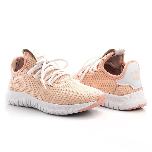 T nis T xtil Mesh El stic Amarra o Feminino Casual Conforto Rosa Claro