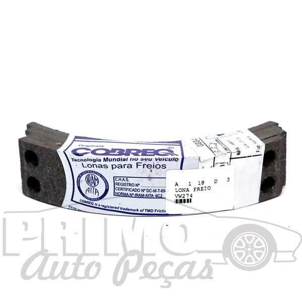 VW274 LONA FREIO FORD/VW Compativel com as pecas 0884