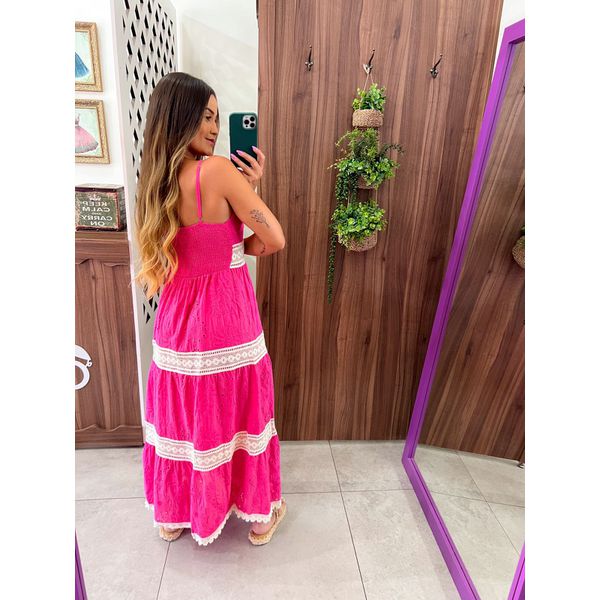 Vestido Midi Laise Moana Rosa