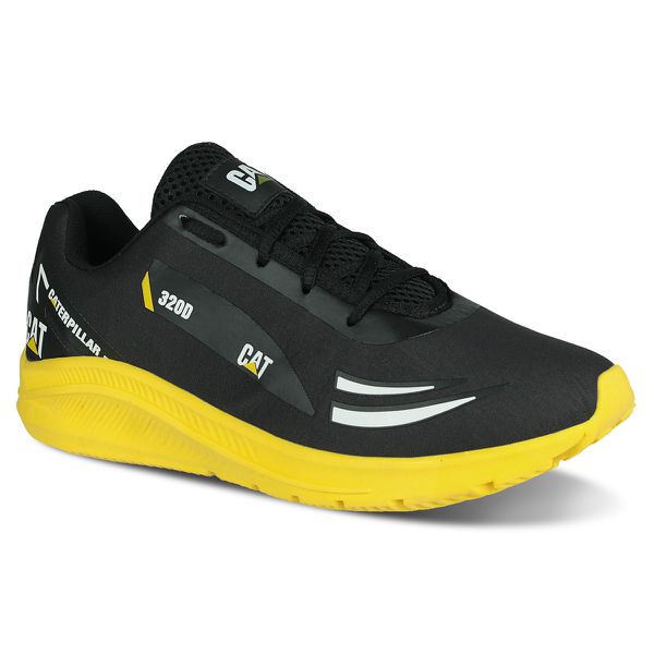 Tênis Masculino Cat 320D - Preto/Amarelo