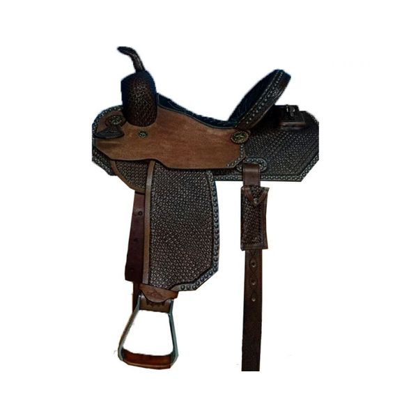 SELA FORMA PROTEC HORSE COURO CAFE - BORDADO CRAVINHO/ ASSENTO PRETO/ABA RECORTADA