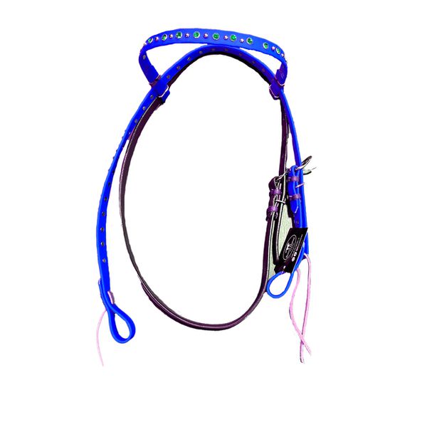CABECADA TESTA BOOTS HORSE - SILICONE STRASS AZUL ROYAL 
