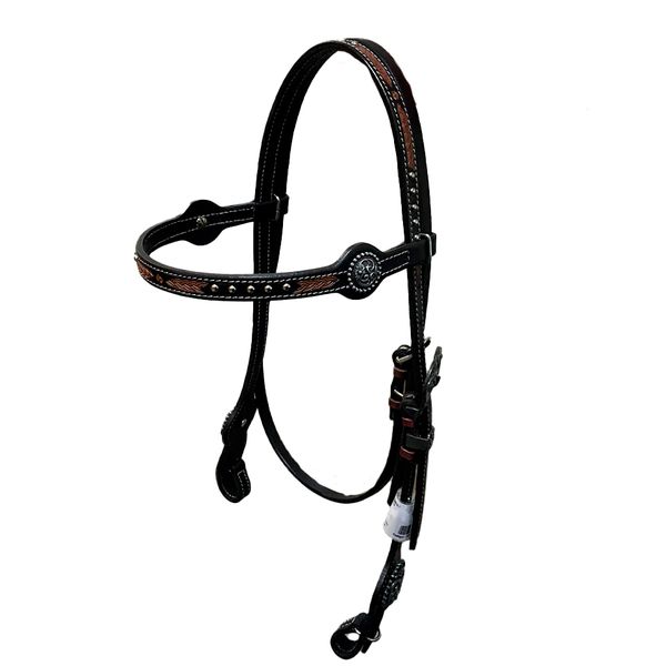 CABECADA TESTA COURO TOP EQUINE - AFOGADOR/MARGARIDA/FIVELA - 14837