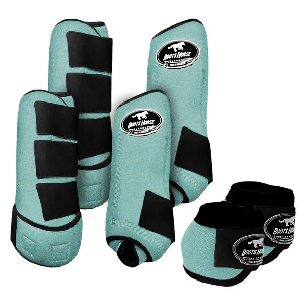 Kit Completo #BiColor Tiffany Com Velcro&Viés Preto| Boleteira Dianteira Traseira e Cloche - Boots Horse
