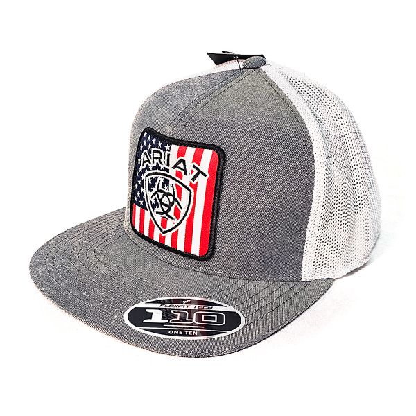Boné Ariat - Cinza Branco Logo EUA