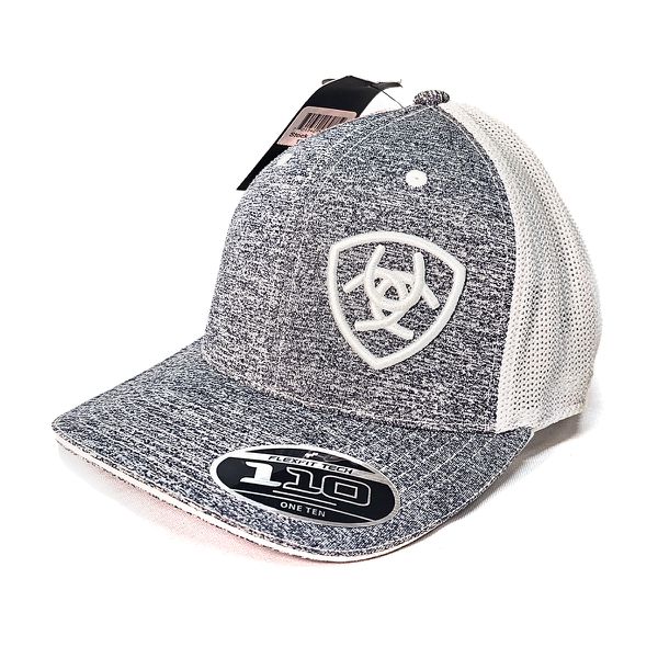 Boné Ariat - Mescla Cinza Branco Logo Branca