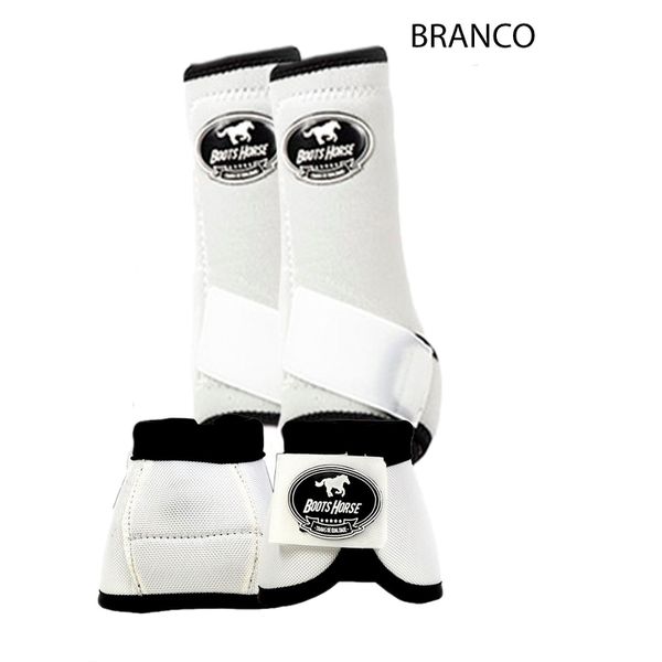 Kit Simples Boots Horse Boleteira Dianteira e Cloche - Branco