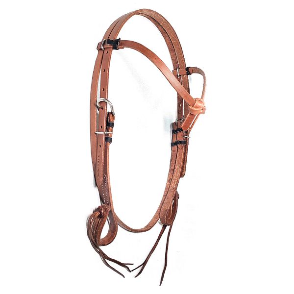 Cabecada Couro Marrom Testa Nó Em V Simples Com Afogador - Protec Horse
