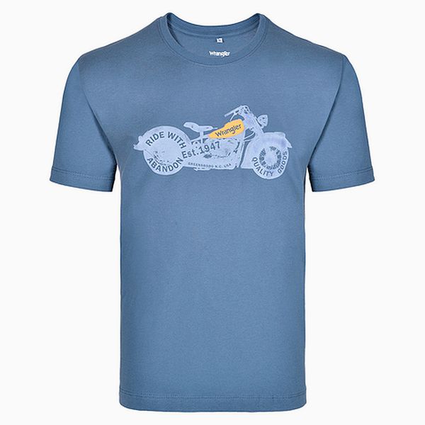 Camiseta Masculina Wrangler Urbano - Azul/Cinza