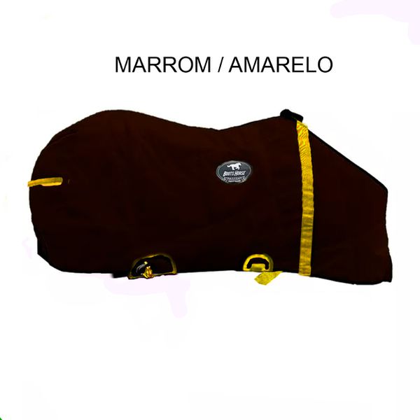 Capa de Frio Boots Horse Forrada Simples - Marrom / Amarelo