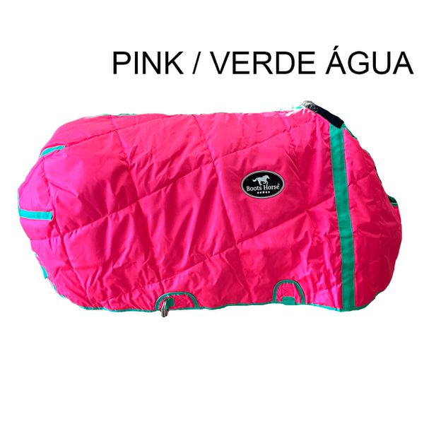 Capa de Frio Boots Horse Forrada Simples - Pink / Verde Água