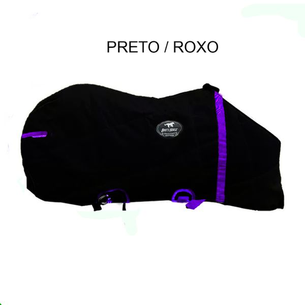 Capa de Frio Boots Horse Forrada Simples - Preto / Roxo