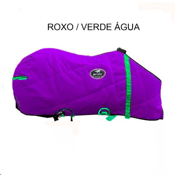 Capa de Frio Boots Horse Forrada Simples - Roxo / Verde Água