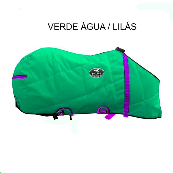 Capa de Frio Boots Horse Forrada Simples - Verde Água / Lilás