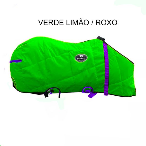 Capa de Frio Boots Horse Forrada Simples - Verde Limão / Roxo