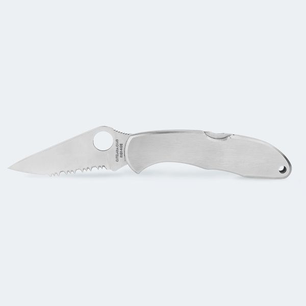 Canivete Liso Cimo Heeler 8 Roping Inox Cabo em Inox com Clip 9440/8R