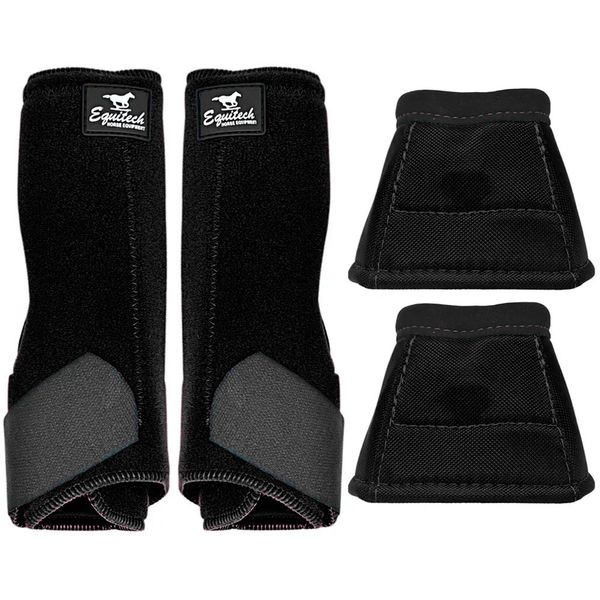 Kit simples Boleteira Dianteira e Cloche Equitech Premium velcro japão - preto