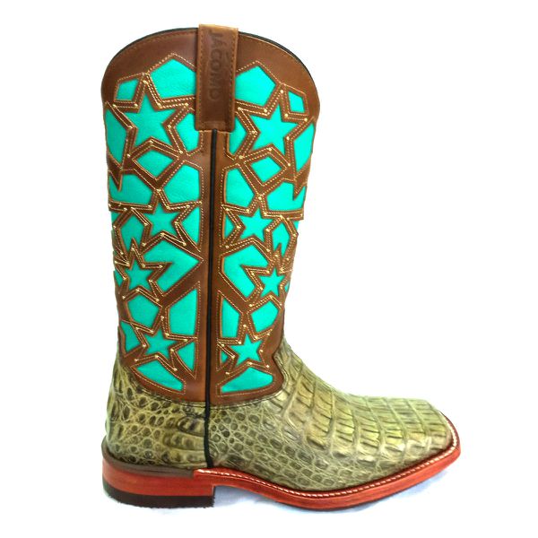 Bota Jácomo Feminina - Jacare Costas Verde Crazy Amendoa 4782/RCGL 