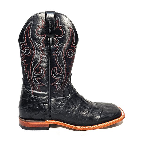 BOTA JACOMO MASCULINA JACARÉ AÇU CAUDA PRETO-3132RXDQ