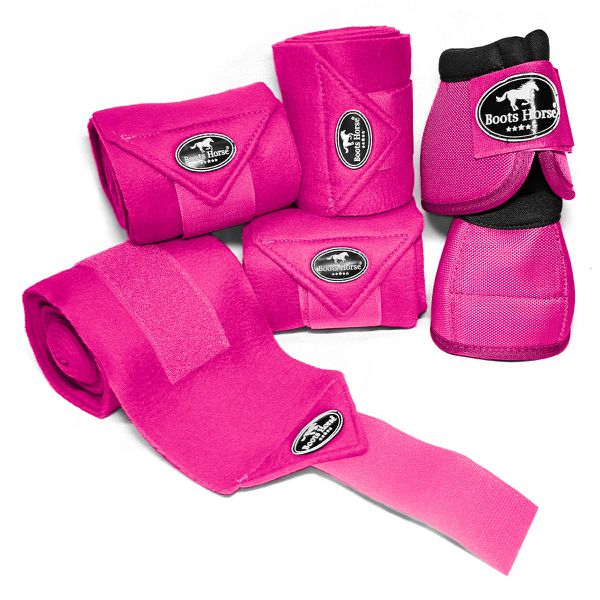 Kit Jogo de 04 Ligas com 01 Par de Cloche - Pink - Boots Horse 