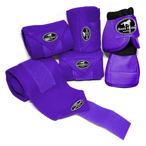 Kit Jogo de 04 Ligas com 01 Par de Cloche - Roxo - Boots Horse 