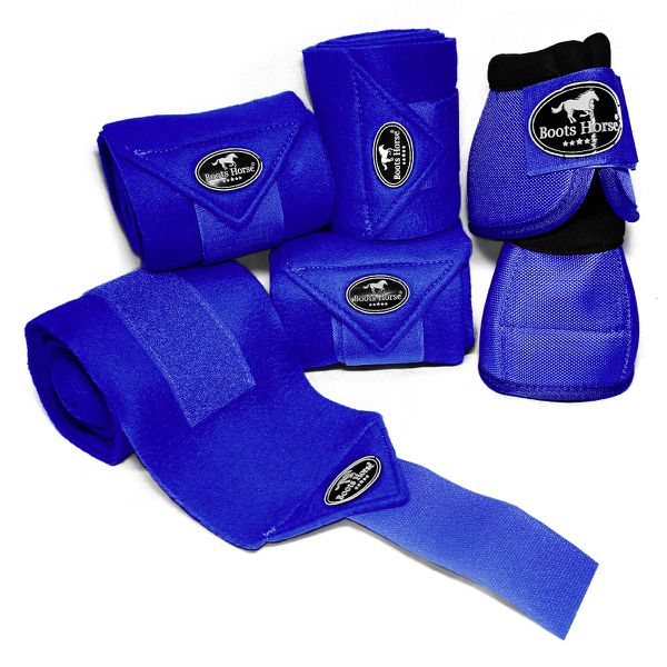 Kit Jogo de 04 Ligas com 01 Par de Cloche - Azul Royal - Boots Horse 