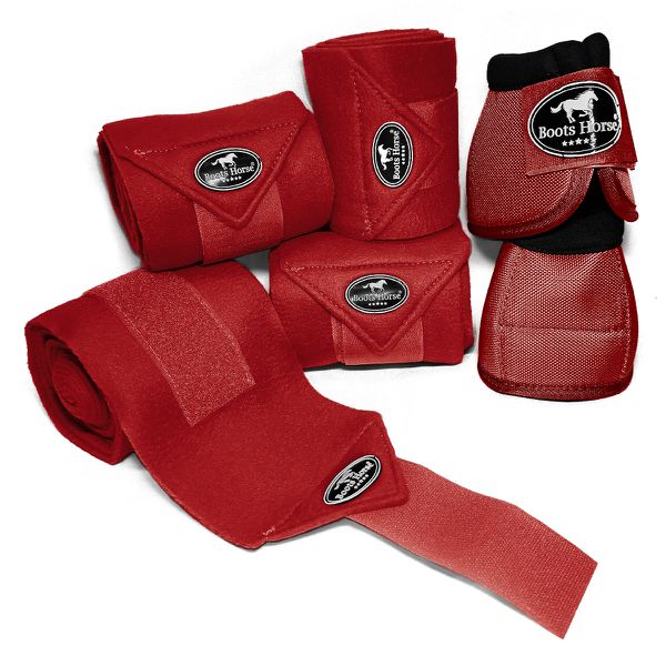 Kit Jogo de 04 Ligas com 01 Par de Cloche - Vinho - Boots Horse 