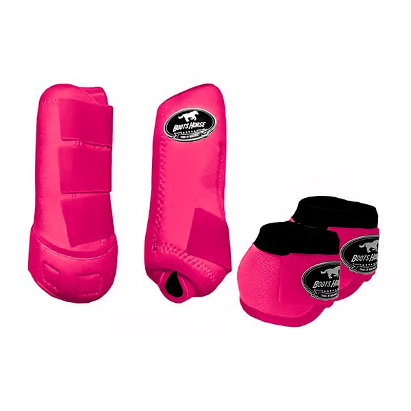 Kit Simples Boots Horse Boleteira Dianteira e Cloche - Pink
