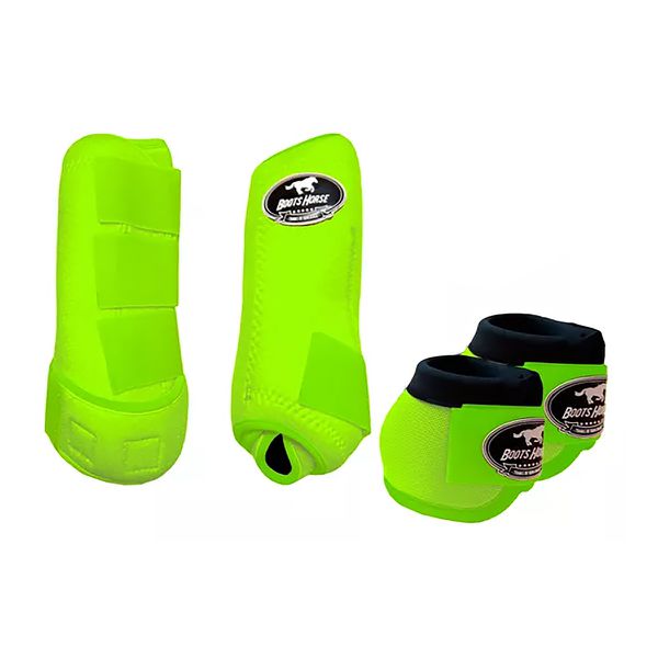 Kit Simples Boots Horse Boleteira Dianteira e Cloche - Verde Limão