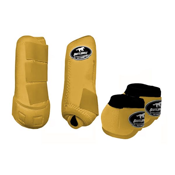 Kit Simples Boots Horse Boleteira Dianteira e Cloche - Dourado