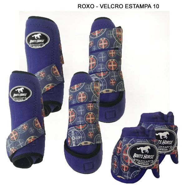 Kit Completo Boots Horse - Boleteira Dianteira/Traseira e cloche - Roxo/Estampa 10