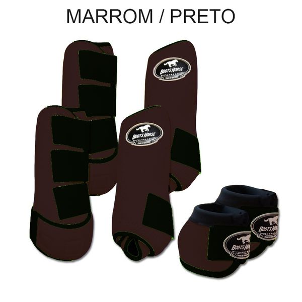 Kit Completo Boots Horse - Boleteira Dianteira/Traseira e cloche - MARROM/PRETO