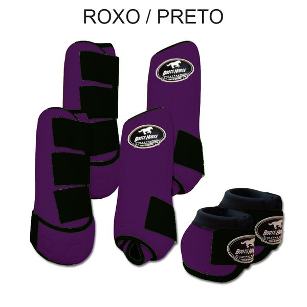 Kit Completo Boots Horse - Boleteira Dianteira/Traseira e cloche - ROXO/PRETO