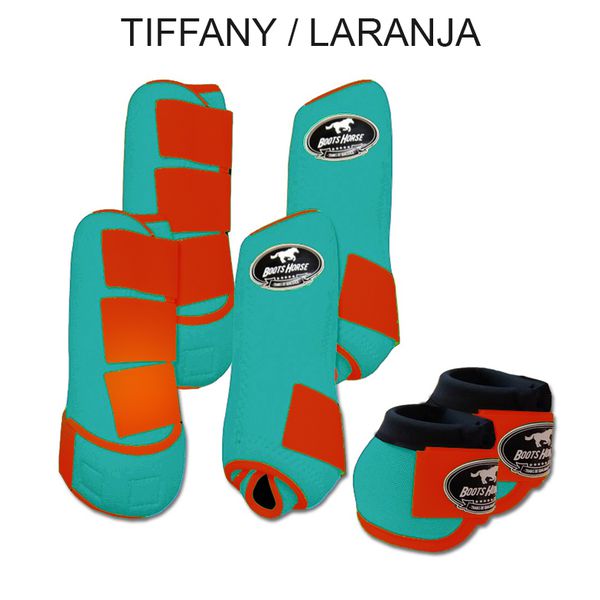 Kit Completo Boots Horse - Boleteira Dianteira/Traseira e cloche - TIFFANY/LARANJA