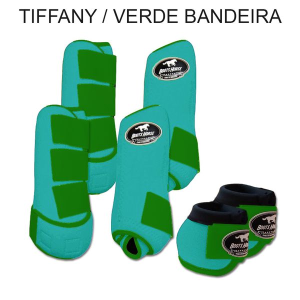 Kit Completo Boots Horse - Boleteira Dianteira/Traseira e cloche - TIFFANY/VERDE BANDEIRA
