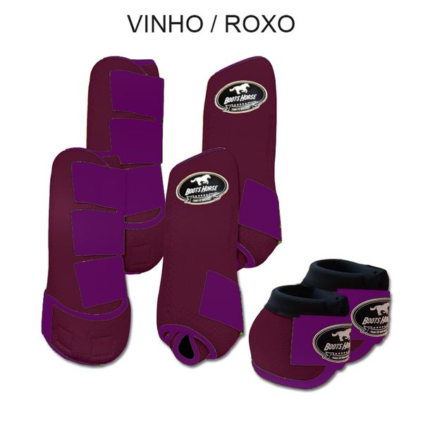 Kit Completo Boots Horse - Boleteira Dianteira/Traseira e cloche - VINHO/ROXO
