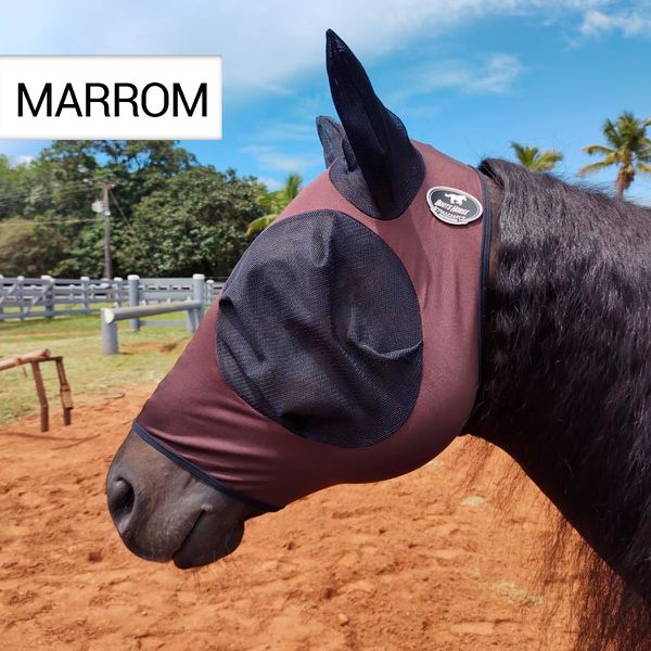 Mascara Anti-Mosquitos em Lycra Marrom - Boots Horse 