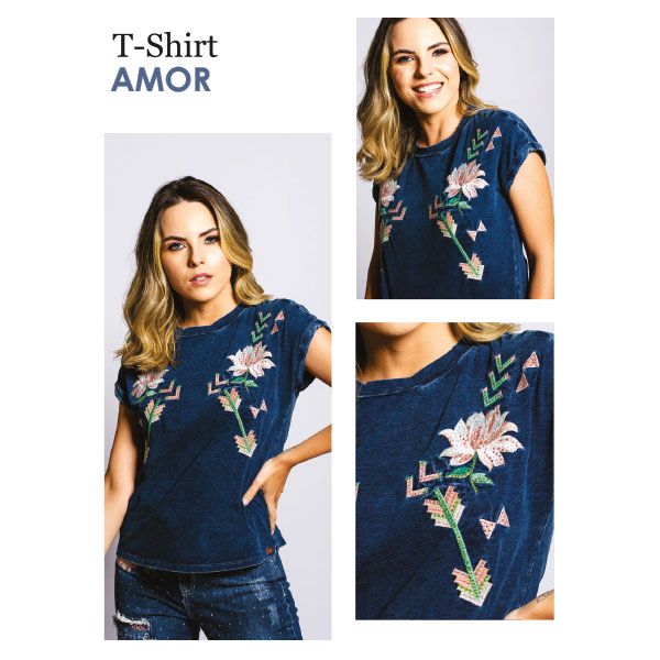 T-SHIRT MISS COUNTRY - AMOR - AZUL